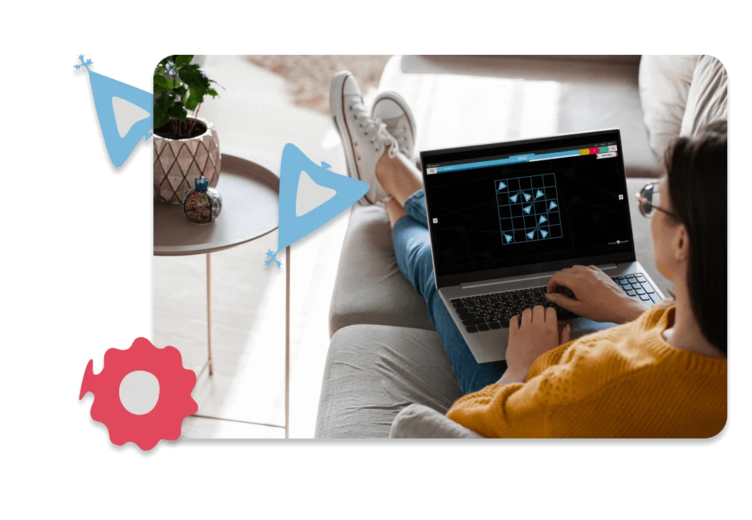 BrainsFirst – Girl Playing NeurOlympics on Laptop