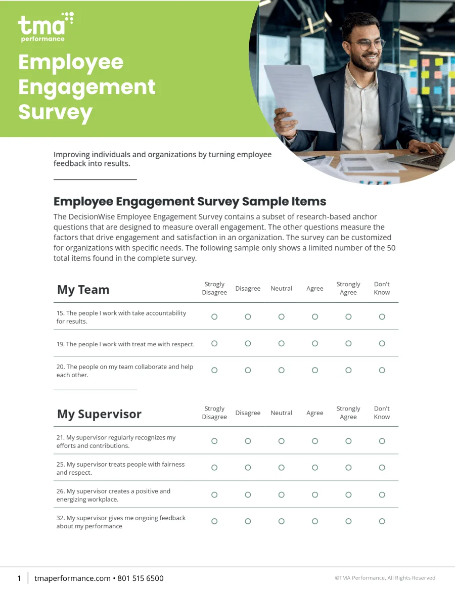 Employee Enagagement Sample Survey TMA Performance Cover Image – 900px