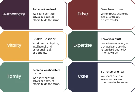 drawing of decisionwise core values